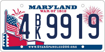 MD license plate 4BK9919