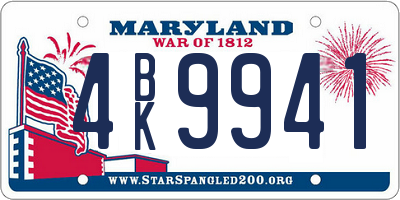 MD license plate 4BK9941