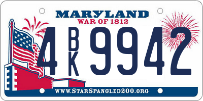 MD license plate 4BK9942