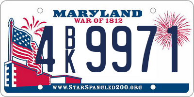 MD license plate 4BK9971