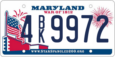 MD license plate 4BK9972