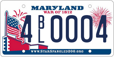 MD license plate 4BL0004