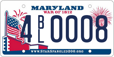 MD license plate 4BL0008