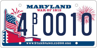 MD license plate 4BL0010