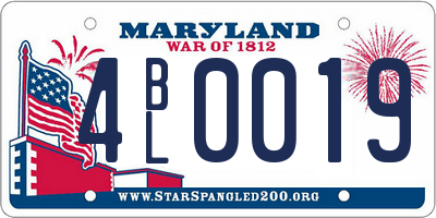 MD license plate 4BL0019