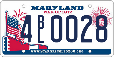 MD license plate 4BL0028