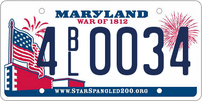MD license plate 4BL0034