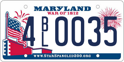 MD license plate 4BL0035