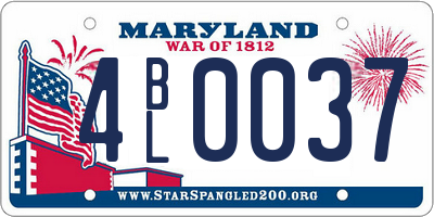 MD license plate 4BL0037