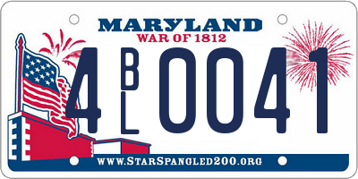 MD license plate 4BL0041