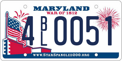 MD license plate 4BL0051