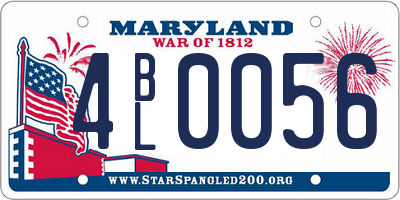 MD license plate 4BL0056