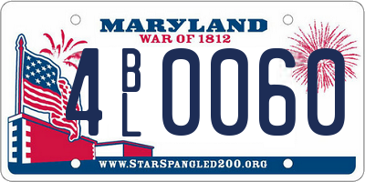 MD license plate 4BL0060