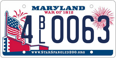 MD license plate 4BL0063