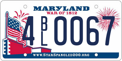 MD license plate 4BL0067
