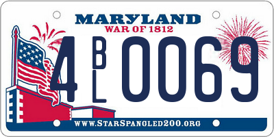 MD license plate 4BL0069