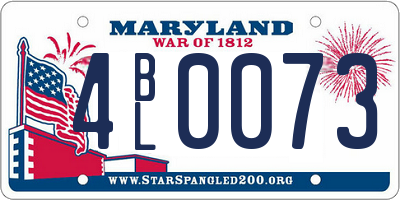 MD license plate 4BL0073