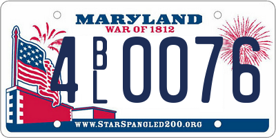 MD license plate 4BL0076