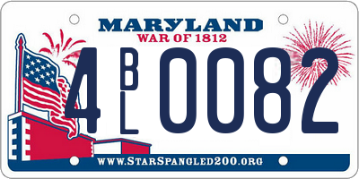 MD license plate 4BL0082