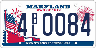 MD license plate 4BL0084