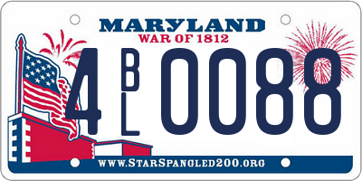 MD license plate 4BL0088