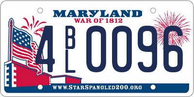 MD license plate 4BL0096