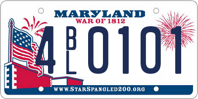 MD license plate 4BL0101