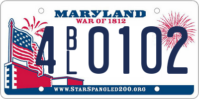 MD license plate 4BL0102