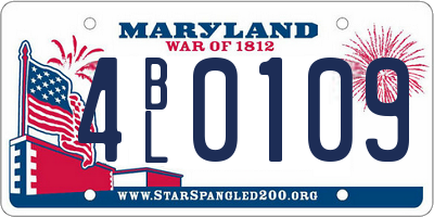 MD license plate 4BL0109