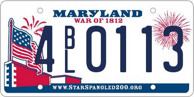 MD license plate 4BL0113
