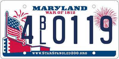 MD license plate 4BL0119