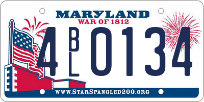MD license plate 4BL0134