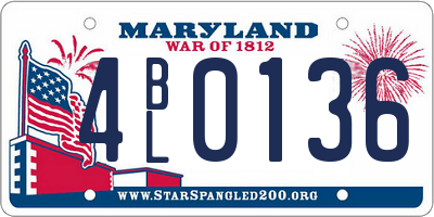 MD license plate 4BL0136