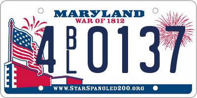 MD license plate 4BL0137