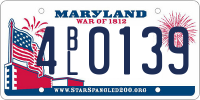 MD license plate 4BL0139