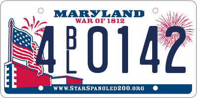 MD license plate 4BL0142