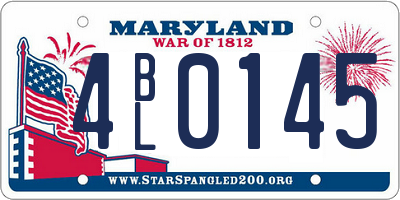 MD license plate 4BL0145