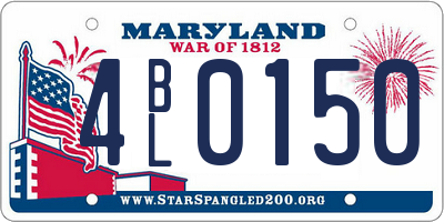 MD license plate 4BL0150