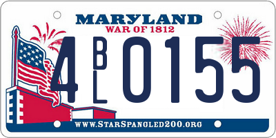 MD license plate 4BL0155