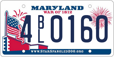 MD license plate 4BL0160
