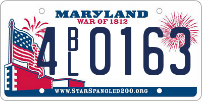 MD license plate 4BL0163