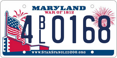 MD license plate 4BL0168