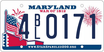 MD license plate 4BL0171