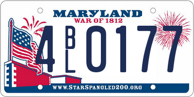 MD license plate 4BL0177