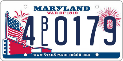 MD license plate 4BL0179