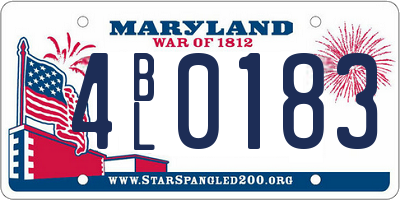 MD license plate 4BL0183