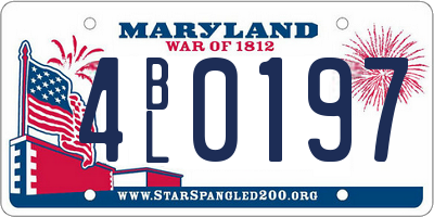 MD license plate 4BL0197