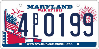 MD license plate 4BL0199