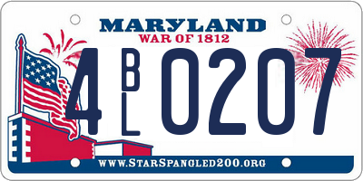 MD license plate 4BL0207