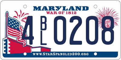 MD license plate 4BL0208